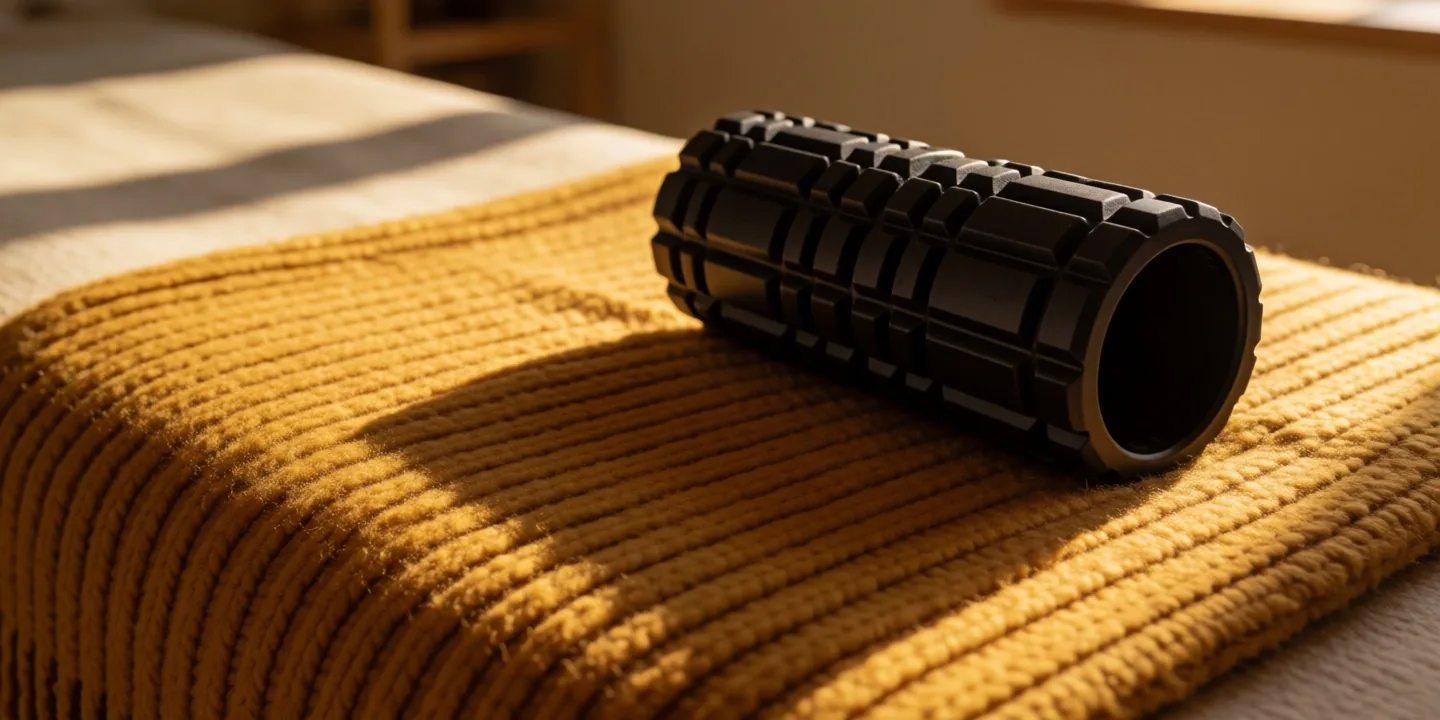 Rodillo de recuperación sobre textil cálido bajo luz dorada